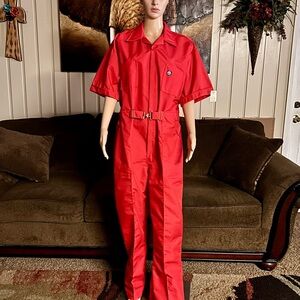 American Classic by Para-Suit ~ Vtg ~ USA~ Large Red ~ Coveralls/Jumpsuit ~ New